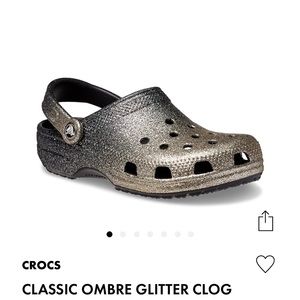 Black and gold glitter ombré Crocs